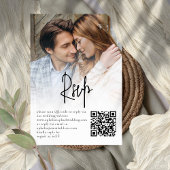 Carte RSVP de Mariage QR de script moderne superpo