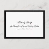 Carte RSVP de mariage QR en noir et blanc (Devant)