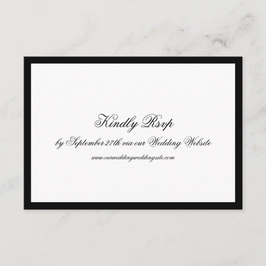 Carte RSVP de mariage QR en noir et blanc (Devant)