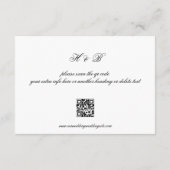 Carte RSVP de mariage QR en noir et blanc (Dos)