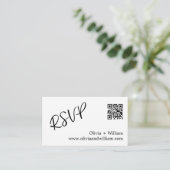 Carte RSVP de mariage QR moderne (Debout devant)