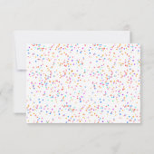 Carte RSVP de mariage Rainbow Confetti colorée (Dos)