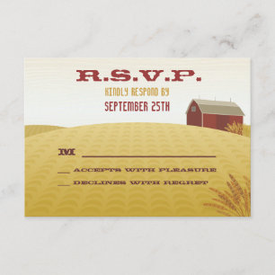 Carte RSVP de mariage Red Barn