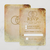 Carte RSVP de mariage religieux à croix encerclée  (Devant / Derrière)