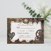 Carte RSVP de mariage Renaissance Steampunk (Debout devant)