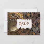 Carte RSVP de mariage Renaissance Steampunk (Dos)
