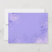 Carte RSVP de mariage romantique violet floral (Dos)