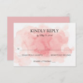 Carte RSVP de mariage rose (Devant / Derrière)