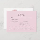 Carte RSVP de mariage Rose couleur rose (Devant / Derrière)