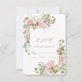 Carte RSVP de mariage Rose d'aquarelle (Devant)