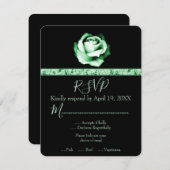 Carte RSVP de mariage Rose Emerald (Devant / Derrière)