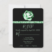Carte RSVP de mariage Rose Emerald (Devant)