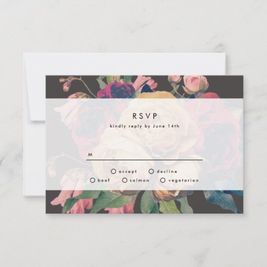 Carte RSVP de mariage Rose foncé (Devant)