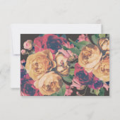 Carte RSVP de mariage Rose foncé (Dos)