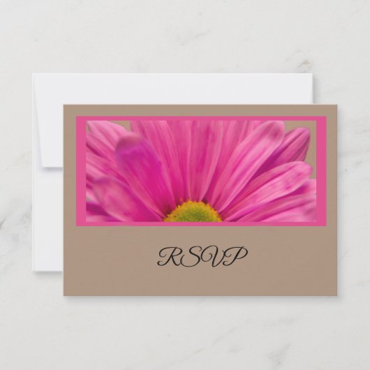 Carte RSVP de mariage rose Gerber Daisy (Devant)