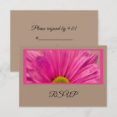 Carte RSVP de mariage rose Gerber Daisy (Devant / Derrière)