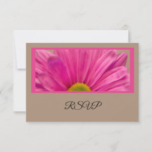 Carte RSVP de mariage rose Gerber Daisy