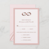 Carte RSVP de mariage rose Gold Infinity Hand Clas (Devant / Derrière)
