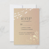 Carte RSVP de mariage rose Gold String (Devant)