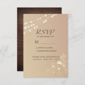 Carte RSVP de mariage rose Gold String (Devant / Derrière)