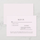 Carte RSVP de mariage rose intemporel (Devant / Derrière)