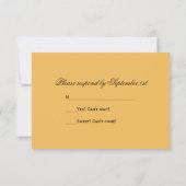 Carte RSVP de mariage rose jaune et perles blanche (Dos)