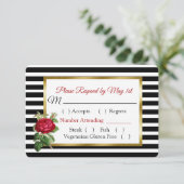 Carte RSVP de mariage Rose noir et blanc de Bourgo (Debout devant)