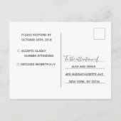 Carte Rsvp de mariage rose or Indien mariage (Dos)