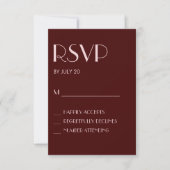 Carte rsvp de mariage rose pâle (Devant)