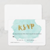 CARTE RSVP DE MARIAGE ROSE PÂLE ET OR (Devant / Derrière)