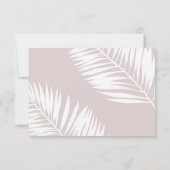 Carte Rsvp De Mariage Rose Palms Graceful Palms (Dos)