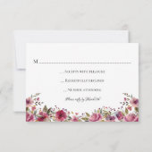Carte Rsvp de mariage rose rose floral (Dos)