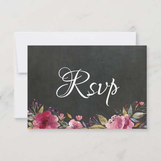 Carte Rsvp de mariage rose rose floral (Devant)