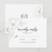 Carte RSVP de mariage Rose sauvage (Devant / Derrière)