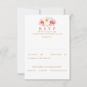 Carte RSVP de mariage rose vierge Fleur sauvage (Devant)