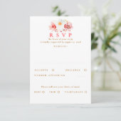 Carte RSVP de mariage rose vierge Fleur sauvage (Debout devant)