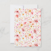 Carte RSVP de mariage rose vierge Fleur sauvage (Dos)