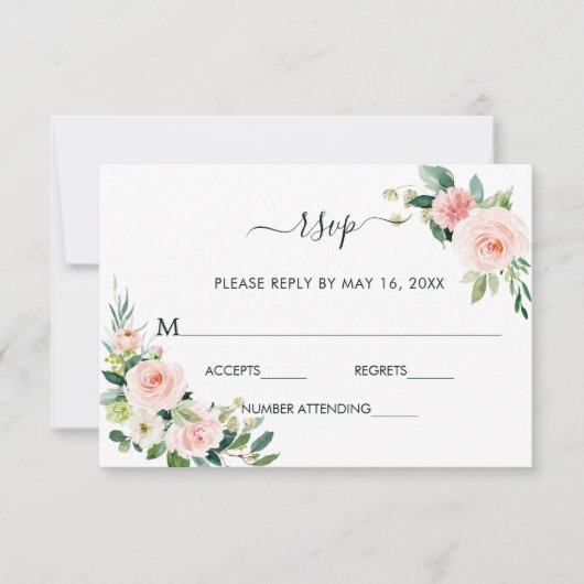 Carte RSVP de mariage rose vif (Devant)