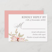 Carte RSVP de mariage rose vif (Devant / Derrière)