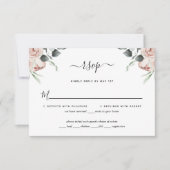 Carte RSVP de mariage rose vif pour Roses floraux (Devant)