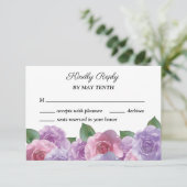 Carte RSVP de mariage rose violet Dusty (Debout devant)
