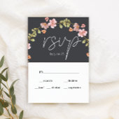 Carte RSVP de mariage rose violet Dusty
