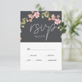 Carte RSVP de mariage rose violet Dusty (Debout devant)
