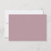 Carte RSVP de mariage rose violet Rose Dusty (Dos)