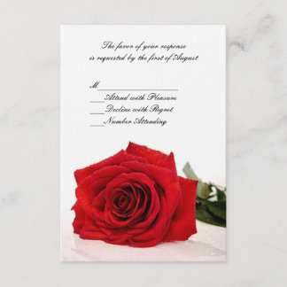 Carte RSVP de mariage rouge Rose