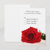 Carte RSVP de mariage rouge Rose (Devant / Derrière)