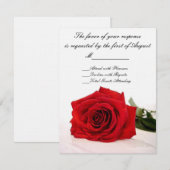 Carte RSVP de mariage rouge Rose (Devant / Derrière)