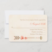 Carte RSVP de mariage RSVP Coral et Gold Boho Drea (Dos)