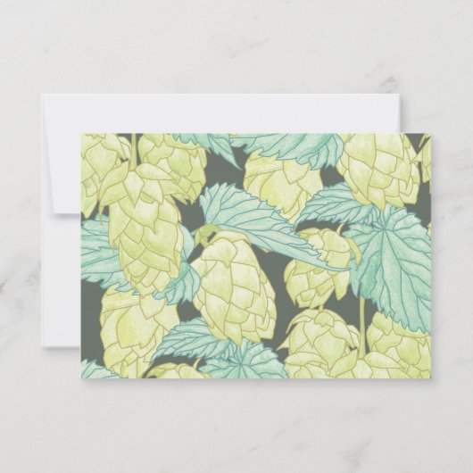 Carte RSVP de mariage Rustic Modern Beer Hops (Dos)