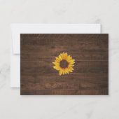 Carte RSVP de mariage Rustic Sunflower String (Dos)